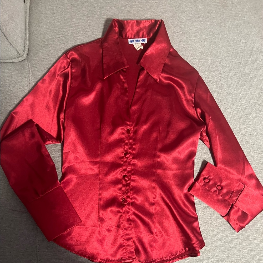 Red long sleeve blouse